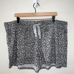 NEW Splendid Gray Cheetah Print Lounge Sleep Shorts women's size 2X